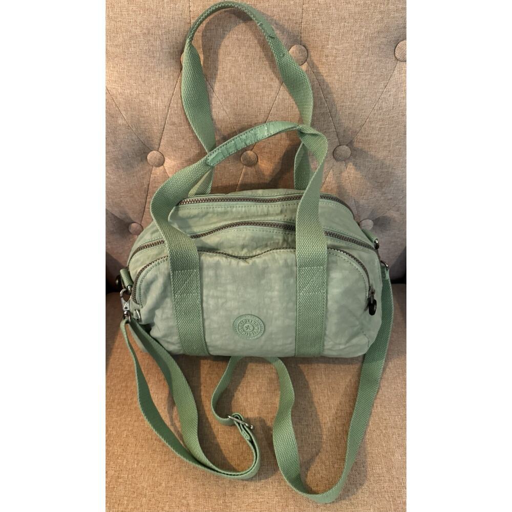 Kipling Sage Green Convertible Crossbody Bag Removable Strap Casual Lightweight